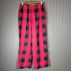 Victoria's Secret Pajama Lounge Pants Pull-On Red Black Plaid Women's M/L